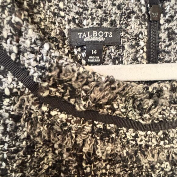 Talbots Tweed Wool Blend Career Sheath Dress Womens 14 Multicolor Sleeveless - Picture 6 of 8